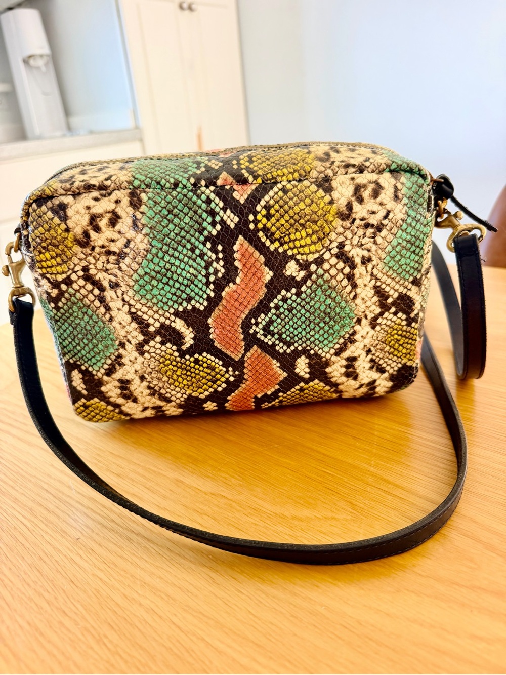 Clare V Marisol with Front Pocket - Pastel Painted Snake original $400 - Picture 4 of 13